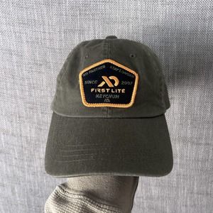 First Lite Logo Leather Strapback Dad Hat Green Hunting Tactical Adjustable